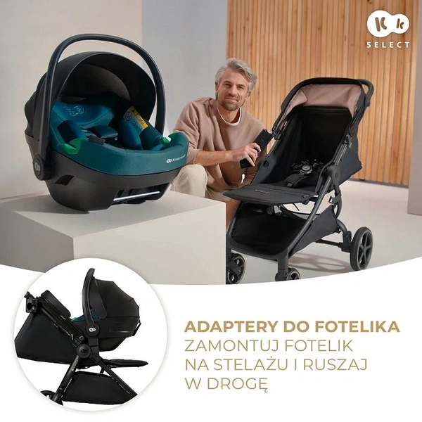 KINDERKRAFT MITZY WÓZEK SPACEROWY do 22kg Duże amortyzowane koła + torba