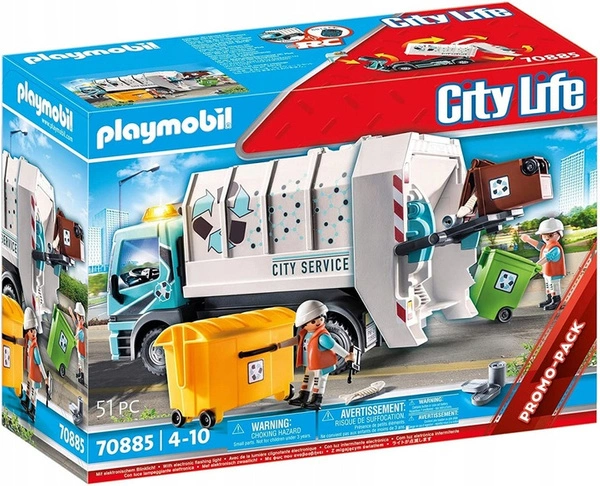 Playmobil Śmieciarka z sygnałem świetlnym 70885
