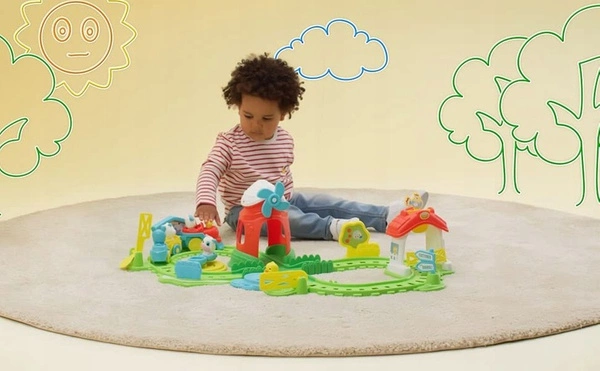 CLEMENTONI Pociąg Farmera Interaktywny tor farma