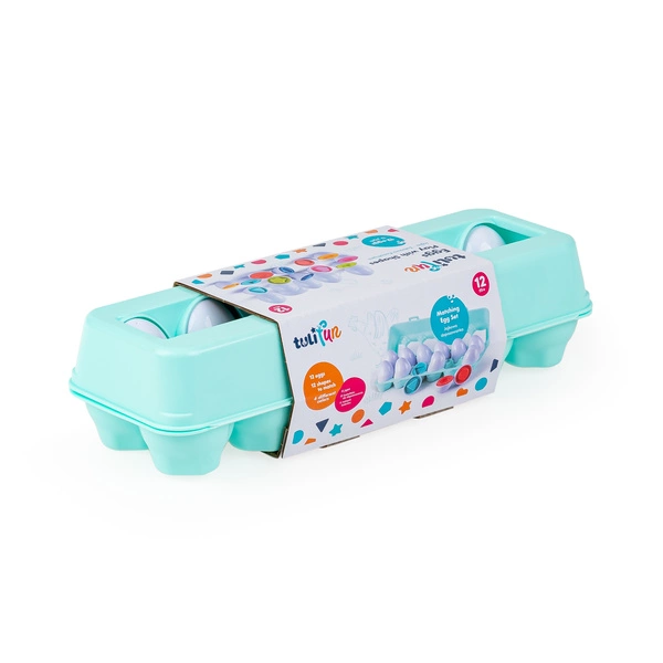 TULI FUN zabawka sensoryczna jajka zabawa kształtami sorter 12M+