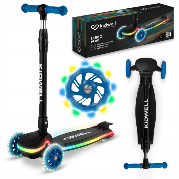 Hulajnoga LED KIDWELL Lumo balansowa świecące koła 3+ do 50 kg składana