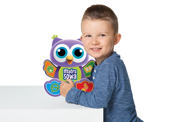 E-EDU MĄDRA SOWA fioletowa interaktywna opowiada śpiewa