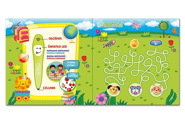 E-EDU interaktywna książeczka z labiryntem dźwięk inteligentny długopis