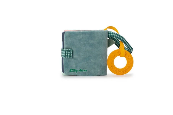 LILLIPUTIENS - Miękka mini-książeczka wielofunkcyjna z silikonowym gryzakiem Smok Joe 6 m+