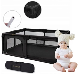 Duży kojec plac zabaw Kidwell FANKO black 120x 180 cm