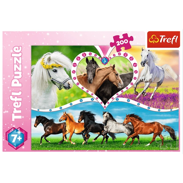 TREFL Puzzle Piękne konie 200el Układanka 13248 7+