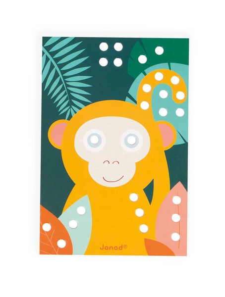 Janod - Układanka drewniana mozaika Zwierzątka 3+