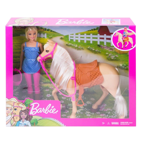 BARBIE lalka dżokejka z koniem koń + lalka FXH13