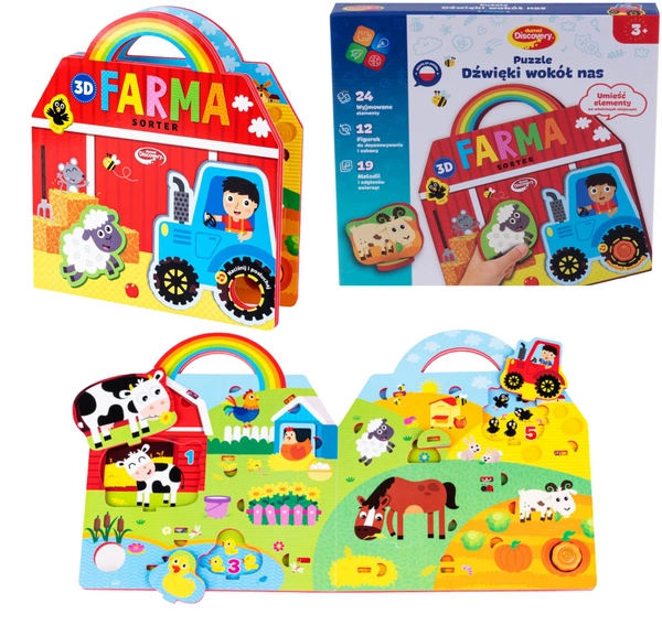 DUMEL dźwięki wokół nas moje pierwsze ABC puzzle 3D książeczka sorter 82450