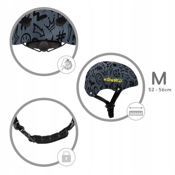 Kask ochronny Kidwell ORIX Plus Graffiti M rower hulajnoga