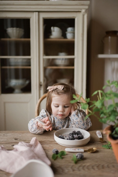 Elodie Details - Zestaw silikonowy - talerzyk i sztućce - Blue Garden