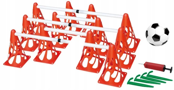 Zestaw Piłkarski Dla Dzieci Bramka Piłka 12 x Pachołki Pompka Trening 3+