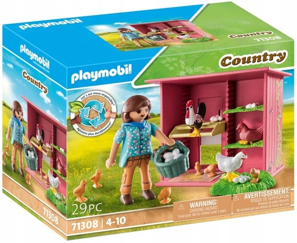 PLAYMOBIL country kury z pisklętami kurnik 71308