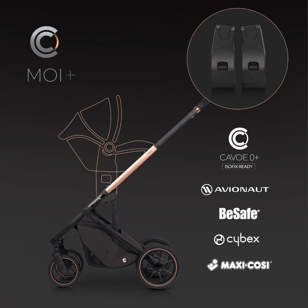 Cavoe Moi Plus 2W1 wózek spacerowy z gondolą + tobra + adaptery