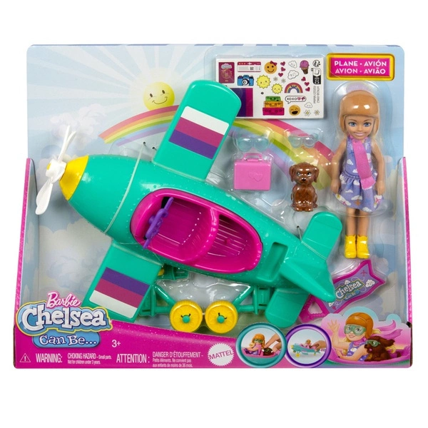 BARBIE lalka CHELSEA PILOT zestaw z samolotem awionetka MATTEL HTK38