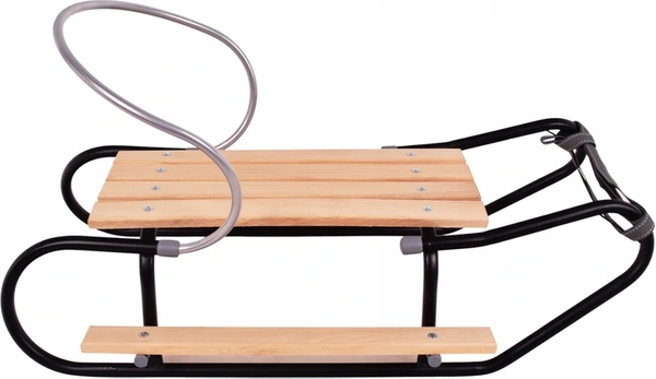 Sanki Metalowe z oparciem i podnóżkami Polskie