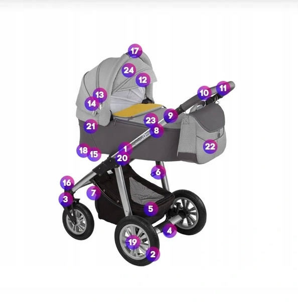 BABY DESIGN Dotty Wózek gondola spacerówka lekki