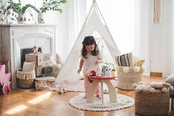 Janod - Stolik edukacyjny duży drewniany Baby Forest