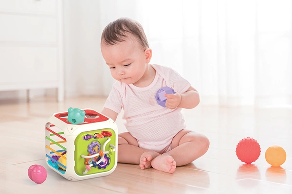 E-EDU Kostka edukacyjna sensoryczna sorter centrum zabawy 8W1