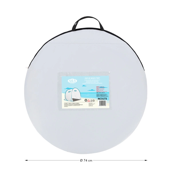 NILS CAMP namiot plażowy samorozkładający wodoodporny z podłogą UV 140x110x110