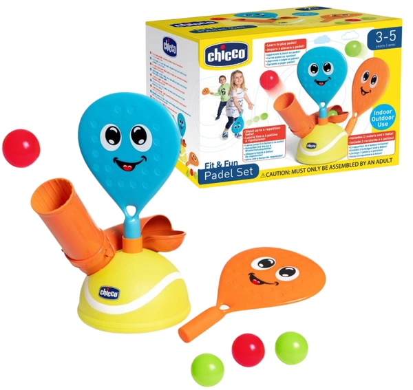 CHICCO zestaw do gry w padla dla dzieci z automatyczną wyrzutnią piłek