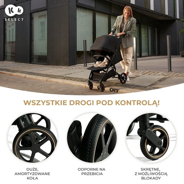 KINDERKRAFT MITZY WÓZEK SPACEROWY do 22kg Duże amortyzowane koła + torba