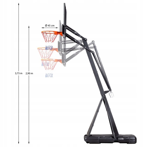 NILS ZDK027 Konstrukcja kosz zestaw do koszykówki regulowany 225-305CM solidny