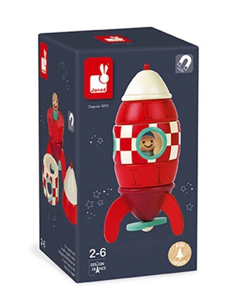Janod - Rakieta drewniana magnetyczna