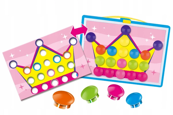 E-EDU układanka GUZICZKI księżniczki trening rączki