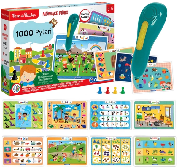 CLEMENTONI Interaktywne Mówiące Pióro 100 pytań Gra edukacyjna 3+