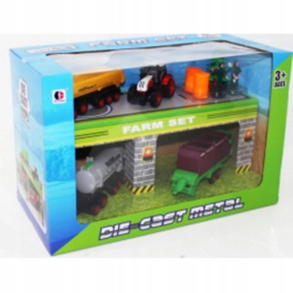ZESTAW FARMA TRAKTOR METAL+ PRZYCZEPY W GARAŻU