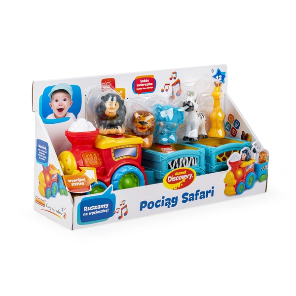 Dumel pociąg Safari ze zwierzątkami CIUCHCIA traktor prezent na roczek 12m+