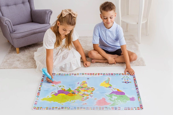 Dumel GLOBUS Mapa Świata Interaktywna UCZY MÓWI 6+ długopis