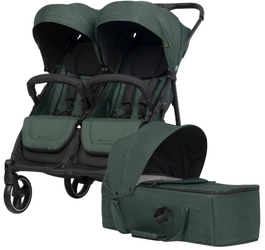 EURO-CART wózek bliźniaczy DOBLO podwójny 2 pokrowce + folia do 22kg+ 1 sztuka gondola