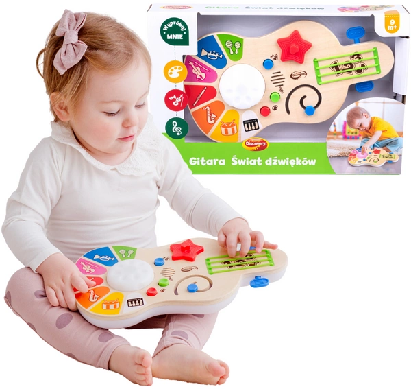 DUMEL Gitara Świat Dźwięków drewniana dla dzieci