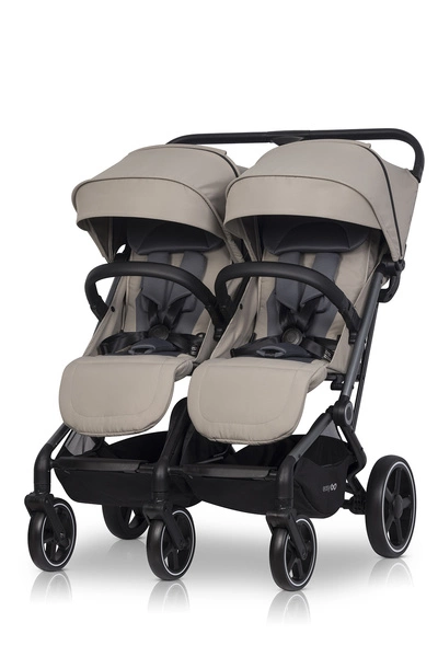 EURO-CART wózek bliźniaczy ECHO podwójny 2 pokrowce + folia do 22kg