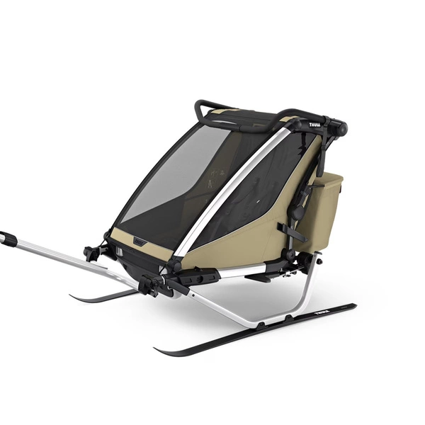 Przyczepka rowerowa dla dziecka, podwójna - Thule Chariot Cross 2 G3 - Faded Khaki