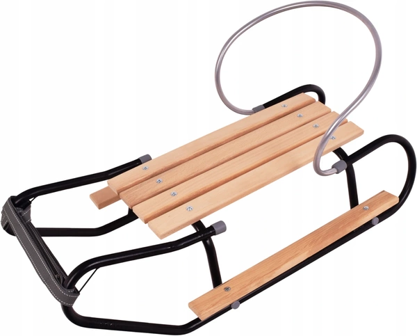 Sanki Metalowe z oparciem i podnóżkami Polskie