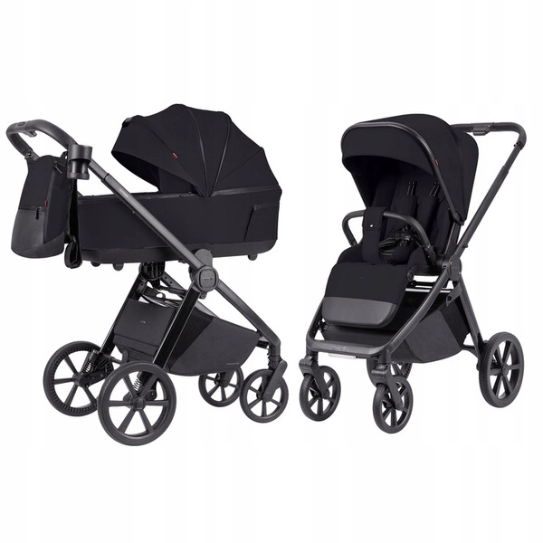 Carrello Omega Plus gondola spacerówka wózek zestaw 2w1 Cosmo Black