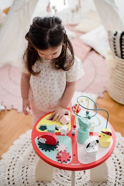 Janod - Stolik edukacyjny duży drewniany Baby Forest