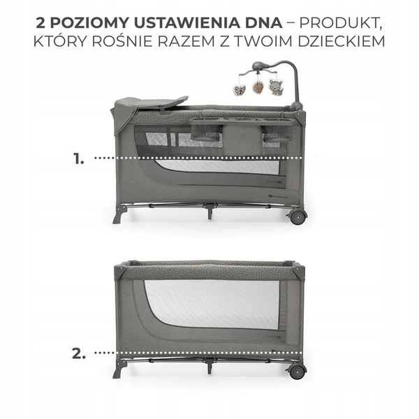 KINDERKRAFT JOY 2 Z AKCESORIAMI Łóżeczko turystyczne 3w1 kojec składane