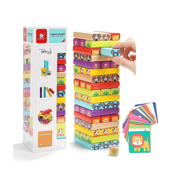 TOP BRIGHT Gra zręcznościowa drewniana wieża ze zwierzętami