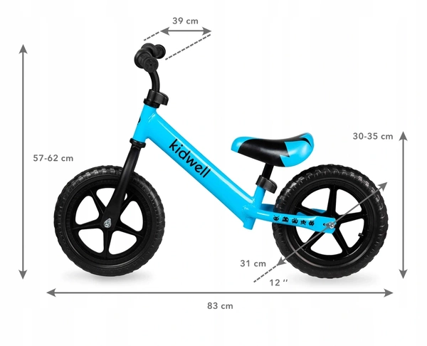 Rowerek biegowy Kidwell REBEL lekki 2,64kg koła 12 eva