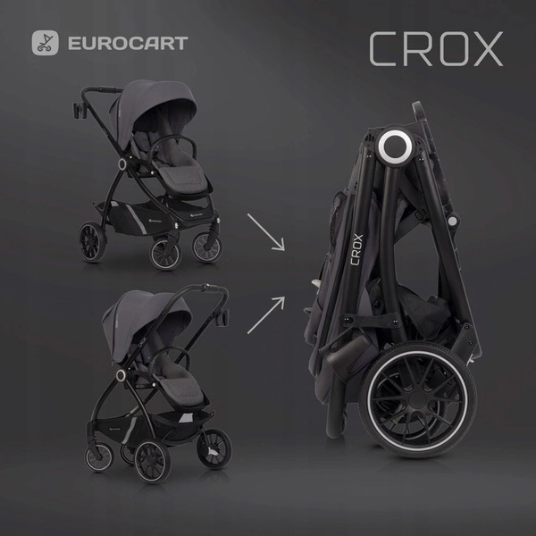 EURO CART CROX wózek spacerowy lekki gondola adaptery 22KG 2W1