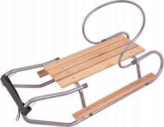 Sanki Metalowe z oparciem i podnóżkami Polskie