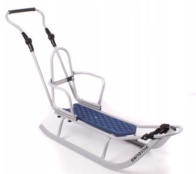 ADBOR Piccolino Sanki Metalowe z popychaczem i oparciem srebrne