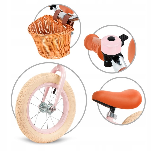 Kidwell Classy rowerek biegowy lekki z koszykiem pompowane koła