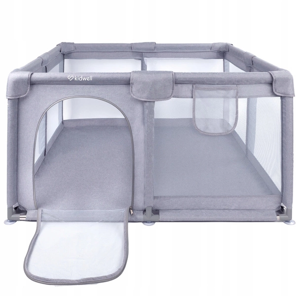 Duży kojec plac zabaw Kidwell FANKO Gray 134 x 134 cm kwadratowy