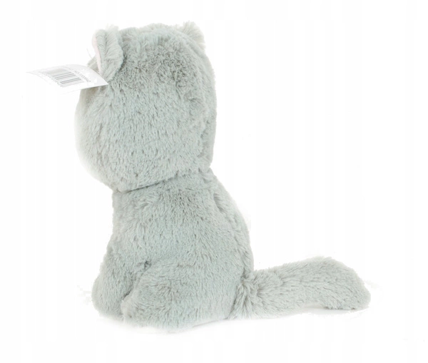PLUSZOWY KOTEK błyszczące oczy SZARY 23CM DŹWIĘK
