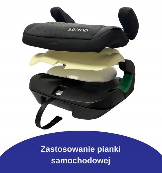SORINO ERIS Fotelik BOOSTER Podstawka siedzisko ISOFIX czerwona 125-150 cm